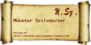 Münster Szilveszter névjegykártya